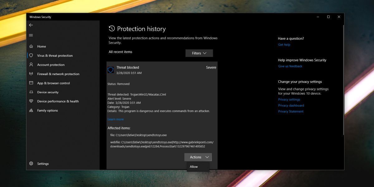 How to Stop Windows Defender From Deleting an Executable File